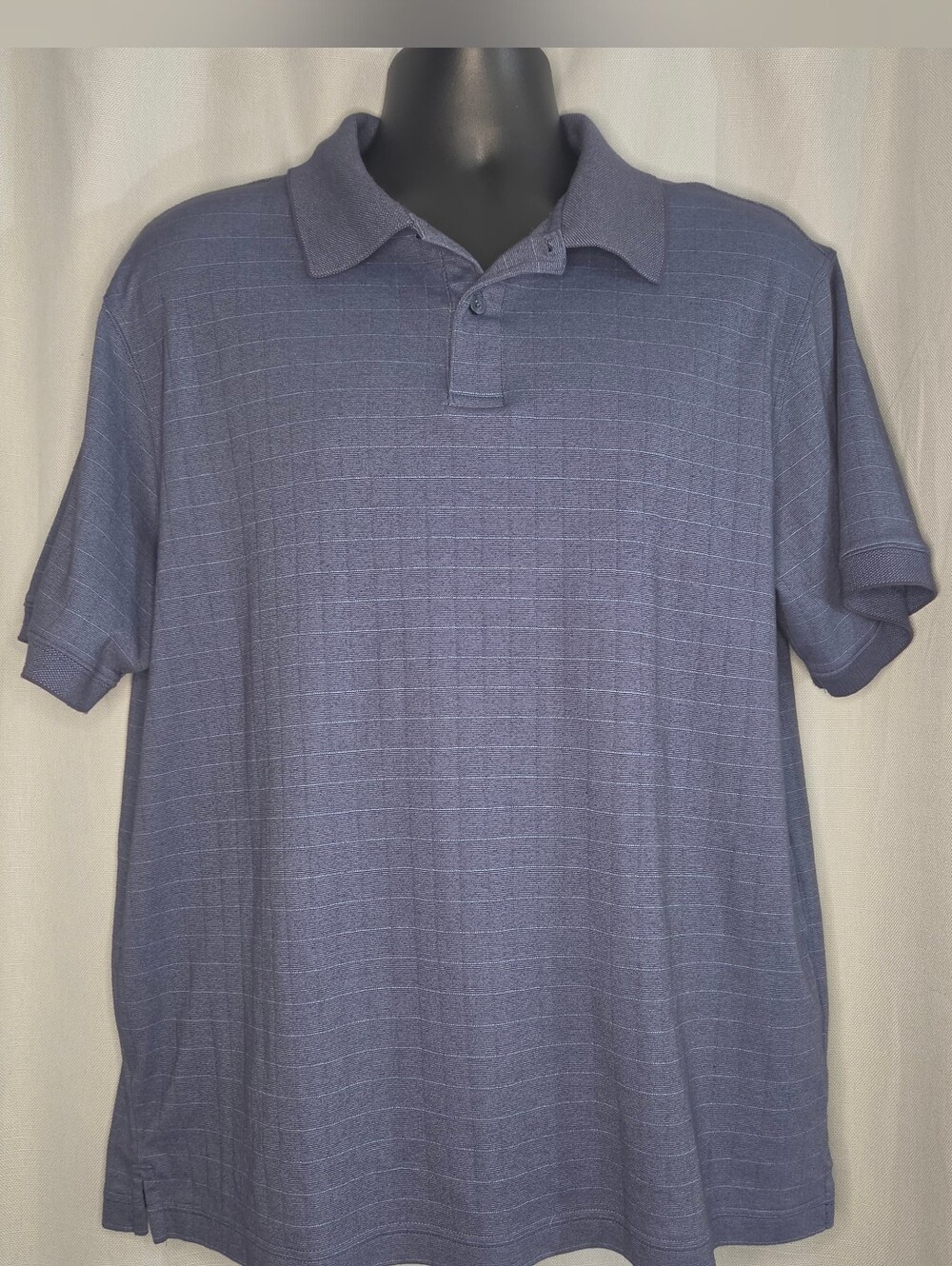 Haggar Men's L Large Short Sleeve Polo - Slate Navy